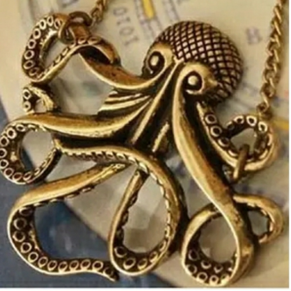 Steampunk Octopus Pendant Necklace